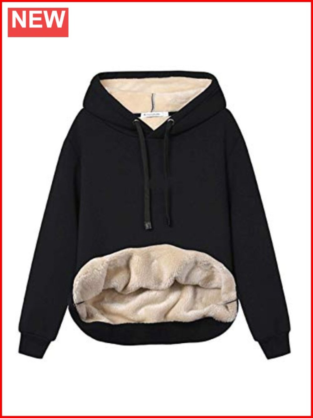 Womens Fleece Sherpa Lined Pullover Hooded Sweatshirt Kangaroo Pocket